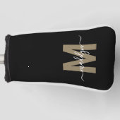 Schwarzes Gold Monogramm Golf Headcover (Vorderseite)