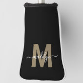 Schwarzes Gold Monogramm Golf Headcover (Rotieren 90)