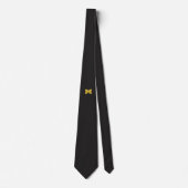 Schwarzes Gold-Monogramm Initial Minimal Einfach M Krawatte (Vorderseite)