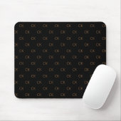 Schwarzes Gold Monogramm Initialen elegant minimal Mousepad (Mit Mouse)
