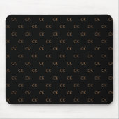 Schwarzes Gold Monogramm Initialen elegant minimal Mousepad (Vorne)