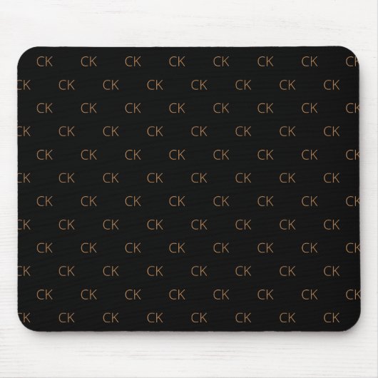Schwarzes Gold Monogramm Initialen elegant minimal Mousepad (Vorne)