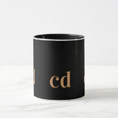 Schwarzes Gold Monogramm Initialen moderner Brauch Tasse (Zentrum)