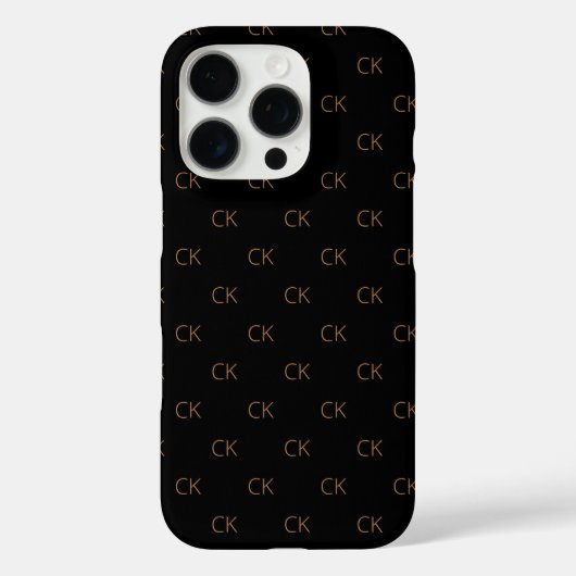 Schwarzes Gold Monogramm Initialen moderner Minima Case-Mate iPhone Hülle (Rückseite)