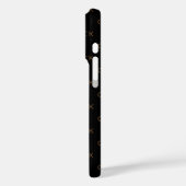 Schwarzes Gold Monogramm Initialen moderner Minima Case-Mate iPhone Hülle (Rückseite / Links)