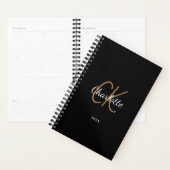 Schwarzes Gold Monogramm Initialen Name minimalist Planer (Anzeige)