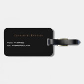 Schwarzes Gold Monogramm Initialen Namensskript el Gepäckanhänger (Rückseite horizontal)