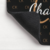Schwarzes Gold Monogramm Initialen Namensskript el Mousepad (Ecke)