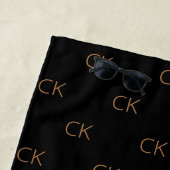 Schwarzes Gold Monogramm Initialen Namensskript el Strandtuch (Beispiel)