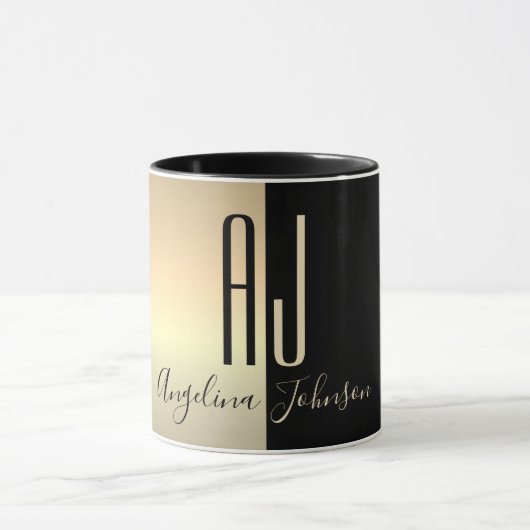 Schwarzes Gold Monogramm Tasse (Zentrum)