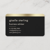Schwarzes Gold-Monogramm  Visitenkarte (Rückseite)