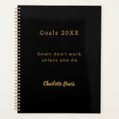 Schwarzes Gold Motivationszitat Ziele Planer (Vorderseite)