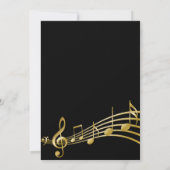 Schwarzes Gold Musiknoten Geburtstag Einladung (Rückseite)