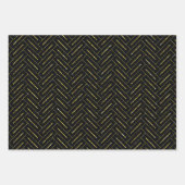 Schwarzes Gold-Muster Geschenkpapier Set (Vorderseite)