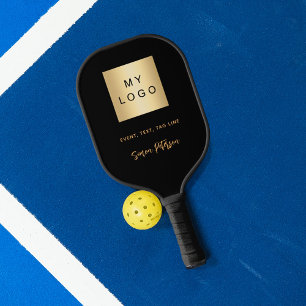 Schwarzes Gold Namenssignet Firmenlogo Pickleball Schläger