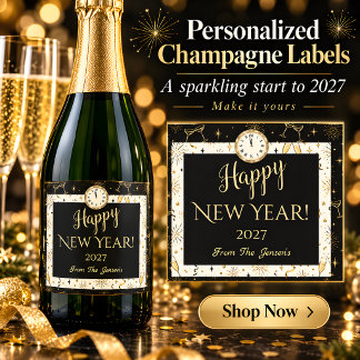 Schwarzes Gold Neujahrs-Champagnerflaschenetikett Schaumweinetikett