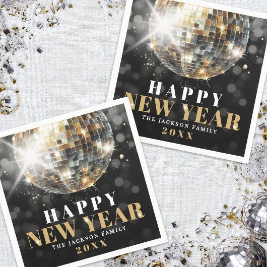 Schwarzes Gold Neujahrsfeier Serviette