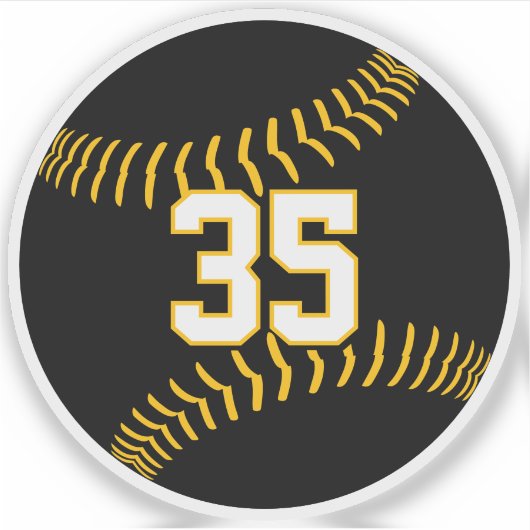 Schwarzes Gold oder JEDES Team Farben Baseball Sof Aufkleber (Vorderseite)