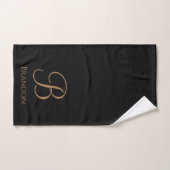 Schwarzes Gold personalisierter Name und Monogramm Handtuch (Handtuch)