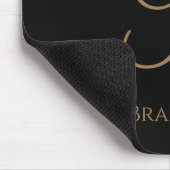 Schwarzes Gold personalisierter Name und Monogramm Mousepad (Ecke)