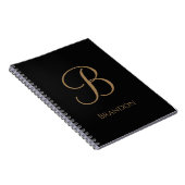 Schwarzes Gold personalisierter Name und Monogramm Notizblock (Rechte Seite)