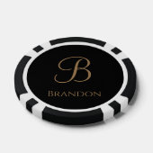 Schwarzes Gold Personalisierter Name und Monogramm Pokerchips (Einzeln)