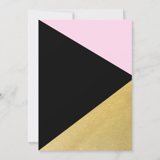 Schwarzes Gold & Pink Modernes Drehbuch Sweet 16 S Einladung (Rückseite)