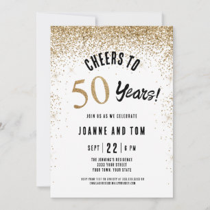 Schwarzes Gold prostet auf 50 Jahre Hochzeitsjubil Einladung