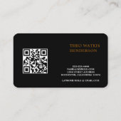 Schwarzes Gold QR-Code bearbeiten Visitenkarte (Rückseite)
