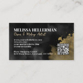 Schwarzes Gold QR-Code-Monogramm Visitenkarte (Rückseite)