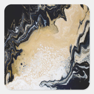 Schwarzes Gold Quadratischer Aufkleber