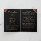 Schwarzes Gold Rote Rosen Foto-Feier des Lebens Programm (Innenseite)