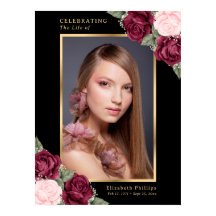 Schwarzes Gold Rotes Foto Gedenkfeier Beerdigung Z