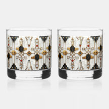 Schwarzes Gold rotes modernes geometrisches Muster