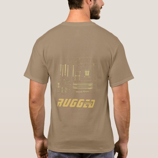 Schwarzes Gold Rugged Geek | Schalttafel | Tech T-Shirt (Rückseite)