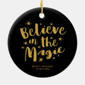 Schwarzes Gold Rustikale Drehbuch glauben an die M Keramik Ornament (Hinten)