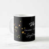 Schwarzes Gold Sagittarius Sternkonstellation Gebu Kaffeetasse (Vorderseite Links)