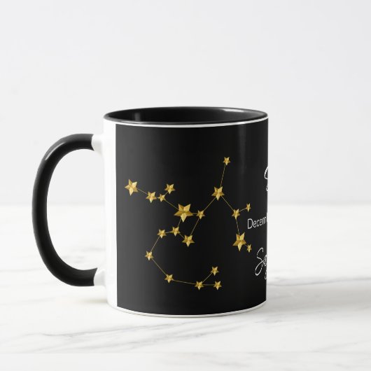 Schwarzes Gold Sagittarius Sternkonstellation Gebu Tasse (Links)