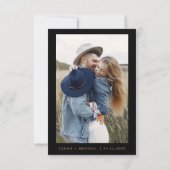 Schwarzes Gold Save the Date Elegantes Foto Minima (Rückseite)