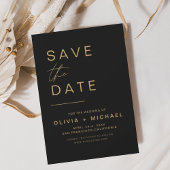 Schwarzes Gold Save the Date Elegantes Minimalisti