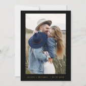 Schwarzes Gold Save the Date Foto Minimalistisch E (Vorderseite)