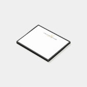 Schwarzes Gold schlichte minimalistische Monogramm Post-it Klebezettel (angewinkelt)