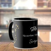 Schwarzes Gold Scorpio Sternkonstellation Geburtst Tasse