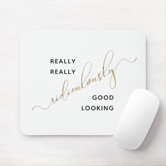 Schwarzes Gold-Script lächerlich gut aussehen Zita Mousepad (Mit Mouse)