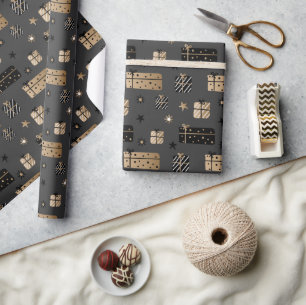 Schwarzes Gold skandinavisches Weihnachtsgebäck Mu Geschenkpapier