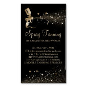 Schwarzes Gold-Sparkle-Malerlogo Spray Tan Magnetische Visitenkarte (Vorderseite Vertikal)