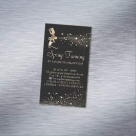 Schwarzes Gold-Sparkle-Malerlogo Spray Tan Magnetische Visitenkarte