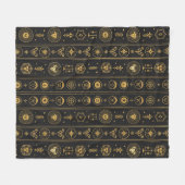 Schwarzes Gold Sternzeichen (1) Fleecedecke (Vorderseite (Horizontal))