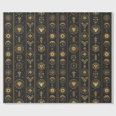 Schwarzes Gold Sternzeichen (1) Geschenkpapier (Flach)