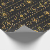 Schwarzes Gold Sternzeichen (1) Geschenkpapier (Ecke)